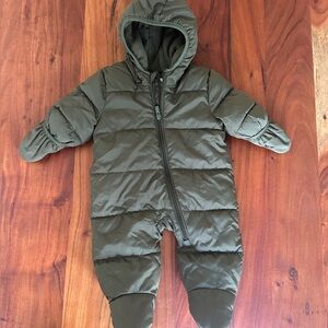 Old Navy Olive Green Baby Snowsuit